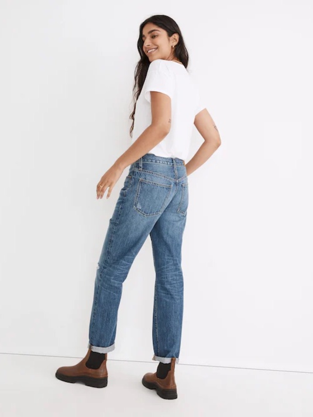 Madewell The Slouchy Boyjean Size 27 Low Rise Distressed Jeans NWT - Picture 2 of 16